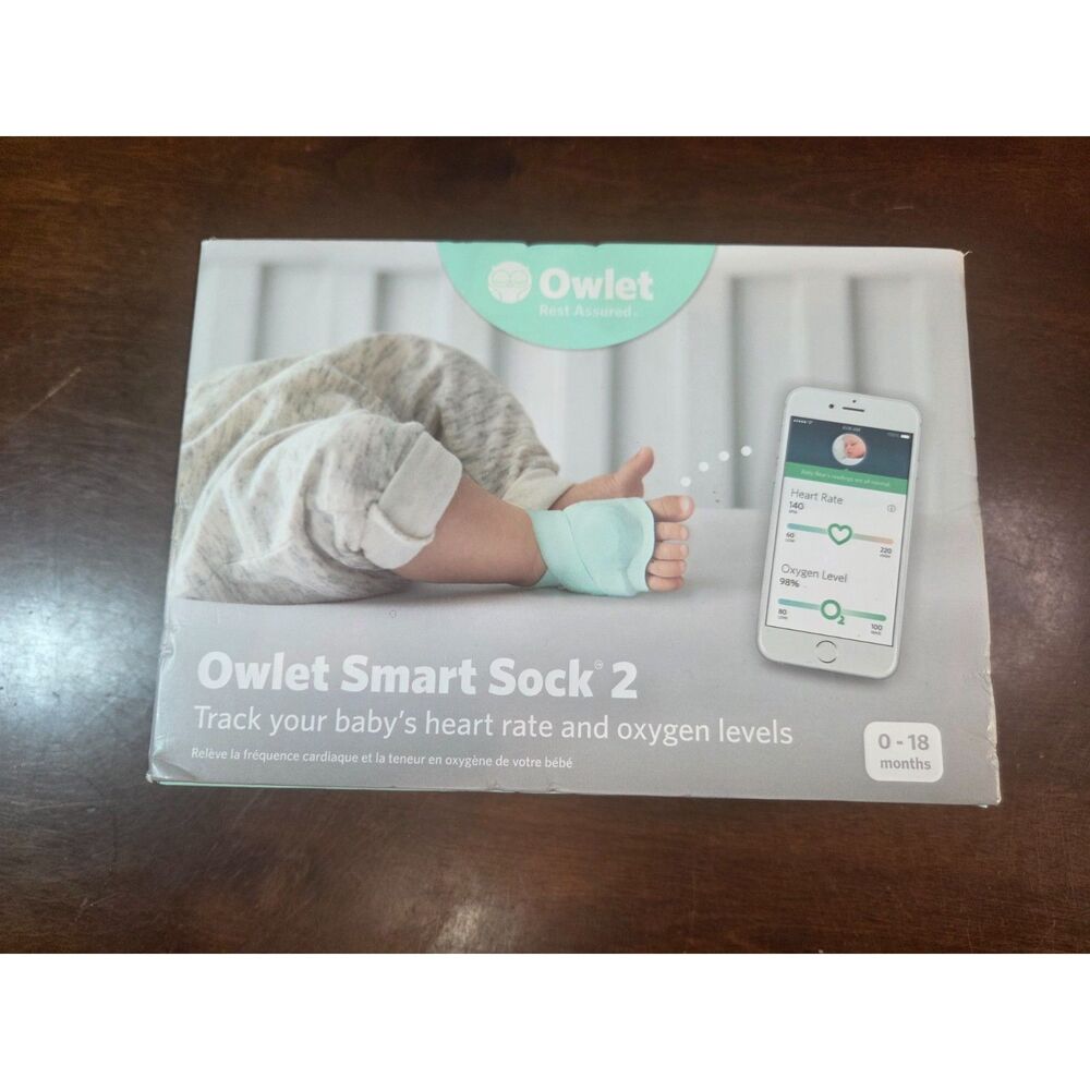 Owlet Smart Sock 2 Baby Monitor Heart Rate Oxygen Tracker 0-18M Complete Set
